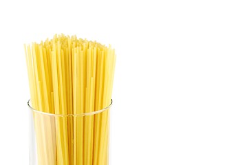 Image showing Spaghetti pasta on a glass container