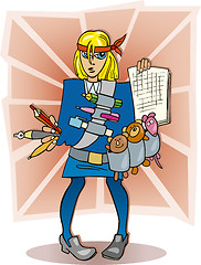 Image showing Girl student ready to exam