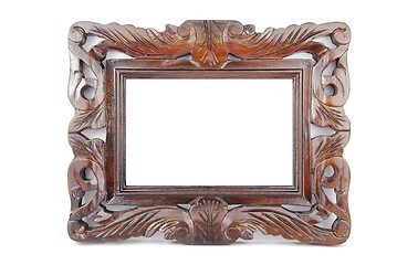 Image showing Wooden photo-frame on white