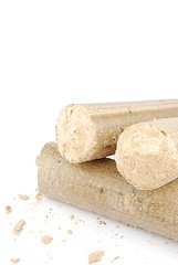 Image showing Briquettes and granulated firewood