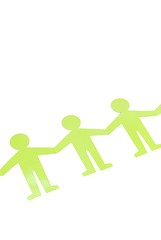 Image showing Social networking with green figures (holding hands)