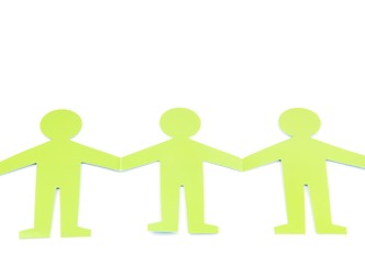 Image showing Social networking with green figures (holding hands)