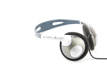 Image showing Headphones with cord on white