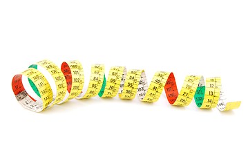 Image showing Curled measuring tape on white