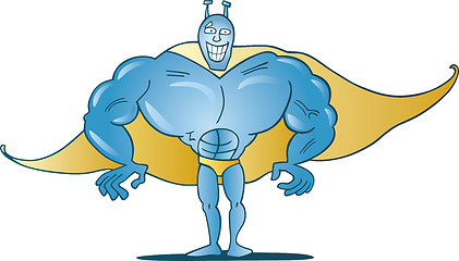 Image showing Funny blue superhero