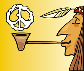 Image showing Indian smoking pipe of peace