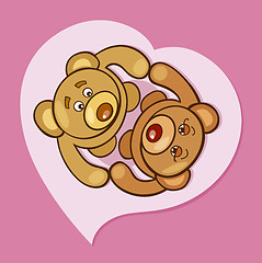 Image showing Teddy bears in love