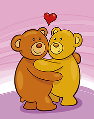 Image showing Teddy bears in love