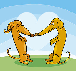 Image showing Dachshund Dogs in Love