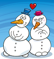 Image showing snowman in love