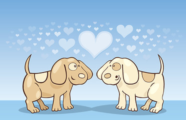 Image showing Puppies in love