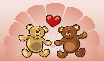 Image showing Teddy bears in love