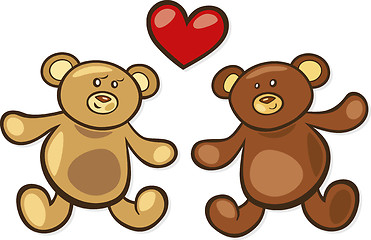 Image showing Teddy bears in love