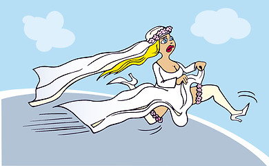 Image showing Running bride