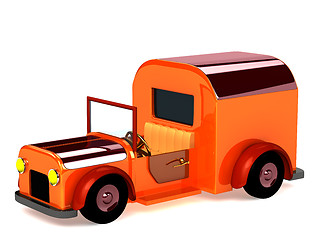 Image showing 3d orange toy car isolated