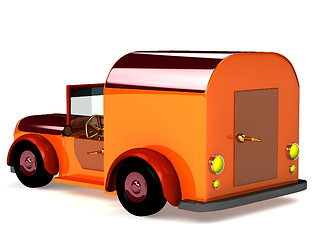Image showing 3d orange toy car isolated