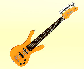 Image showing 3d yellow bass guitar isolated