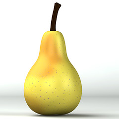 Image showing 3d light yellow pear isolated