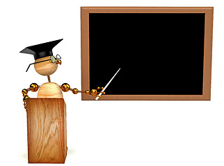 Image showing 3d wood man teacher