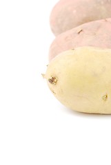 Image showing Bunch of potatoes on white