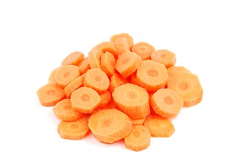 Image showing Carrot slices on white