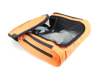 Image showing Orange toiletry bag