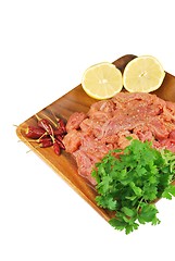 Image showing Homemade pork meat meal and ingredients