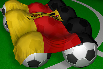 Image showing Germany flag and soccer-balls