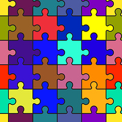Image showing Motley abstract background with puzzle
