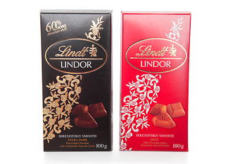 Image showing Lindt Lindor Chocolate Bars Milk and Dark