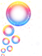 Image showing Rainbow Circle Bubbles background with Sparkles and Swirls.