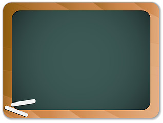Image showing Green Chalk Blackboard with Wooden Border