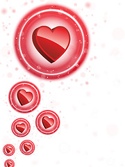 Image showing Happy Valentine's Day Neon Heart Bubbles Background