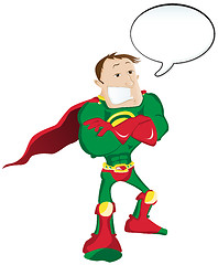 Image showing Super hero Man with Speech Bubble