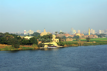 Image showing Cairo from bridge across Nile river