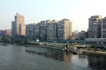 Image showing Cairo from bridge across Nile river