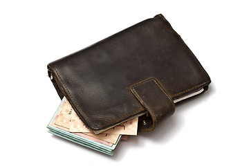 Image showing Old wallet with cash