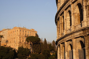 Image showing View of the Colosseum and the surroundings in Rome