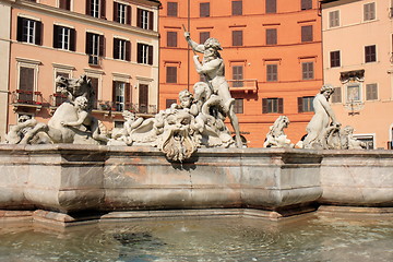 Image showing Rome, Piazza Navona, Fontana del Moro