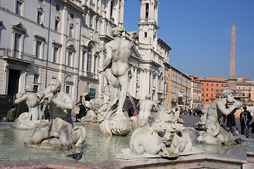 Image showing Fountain of the Four Rivers , in Rome