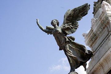 Image showing Statue, detail of the monument dedicated to Victor Emmanuel 2