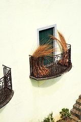 Image showing Balcony at old house in Madeira with package of wicker