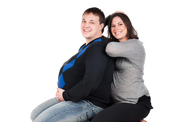 Image showing Beautiful couple - pregnant woman