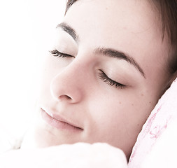 Image showing Beautiful young woman sleeping.