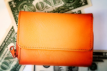 Image showing Orange leather wallet