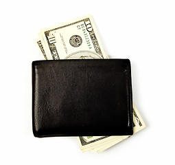 Image showing Black leather wallet