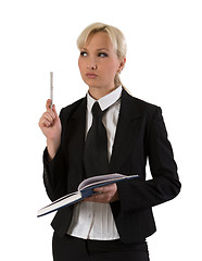 Image showing Business woman thinking.