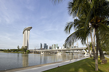 Image showing Singapore City Skyline from the Park by the River