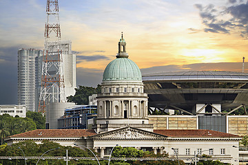 Image showing Singapore Parliament Building and Supreme Law Court