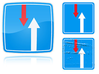 Image showing Variants advantage over oncoming traffic road sign